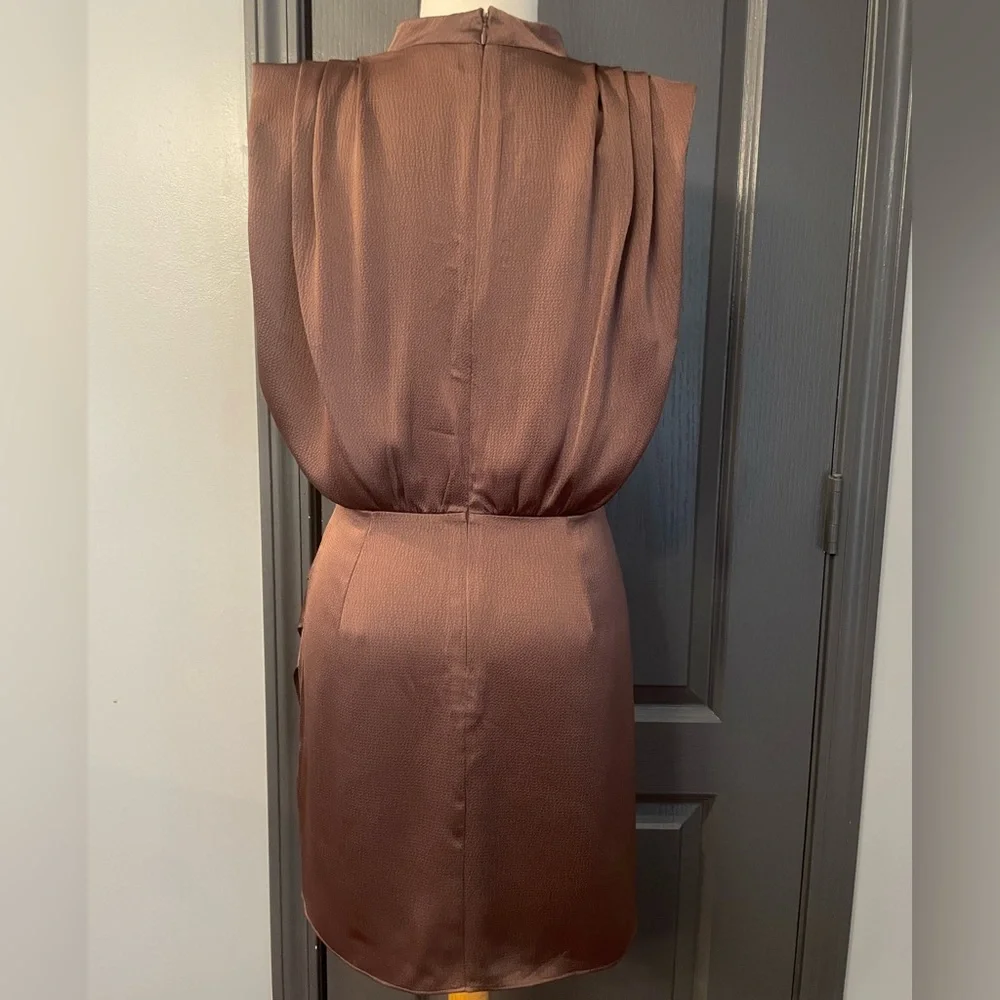 Sexy Naked Zebra Brown Cocktail Sleeveless Dress - Picture 3 of 8